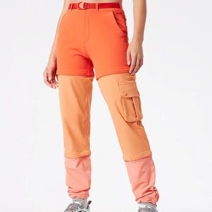 Outdoor Voices RecTrek Zip-Off Pant Orange Pink Size Small NWOT